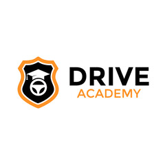drive school logo design modern creative idea 