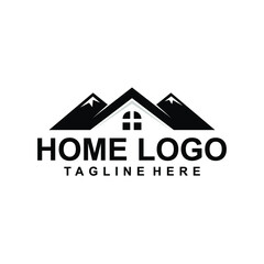 mountain with home logo design modern creative idea 