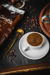Cup of coffee drink on beautiful background