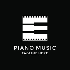 Fototapeta na wymiar piano letter e for music logo design modern creative idea 
