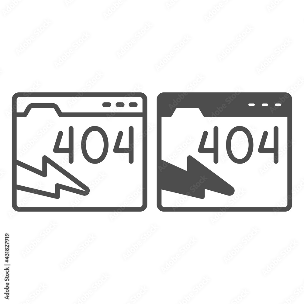 Poster web page with connection error line and solid icon, pcrepair concept, error connection vector sign o