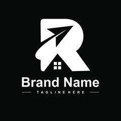 lettwe r home logo design creative modern idea