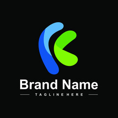 letter K logo design modern creative idea