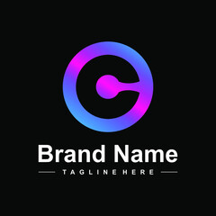Obraz premium letter c core tech logo design vector creative idea 