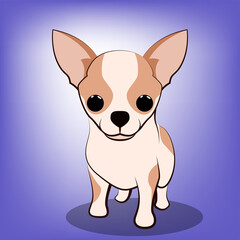Cute Cartoon Vector Illustration of a Chihuahua  puppy dog