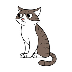 Isolated Cartoon Cat Vector Illustration
