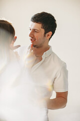 Fototapeta premium Portrait of young couple in love