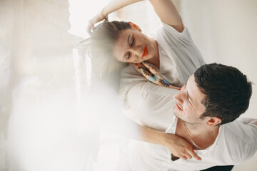 Fototapeta premium Portrait of young couple in love