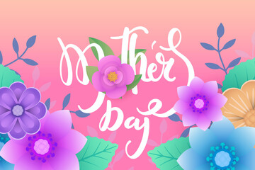 Obraz na płótnie Canvas Mother's Day Calligraphy with flower