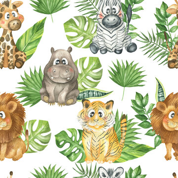 Pattern animals and leaves