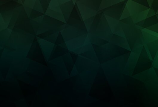 Dark Green vector polygon abstract layout.