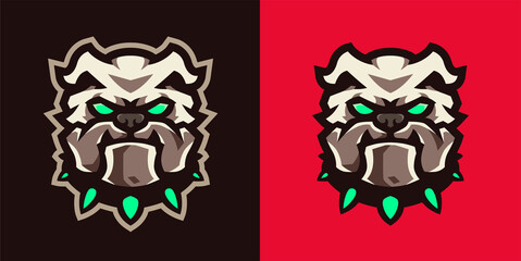 Aggressive bulldog esport gaming logo