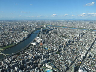 東京スカイツリー天望デッキからの眺め（北東側　茨城方面　隅田川・荒川・筑波山など）　View from Tokyo Skytree Tembo Deck