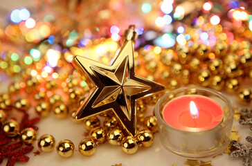 Gold Star and candles