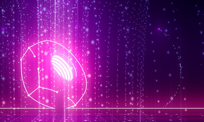 3D nut model. Thin line style illustration