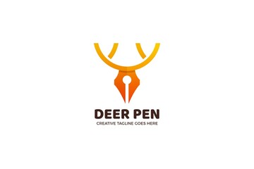 Deer Pen Art Business Logo Template