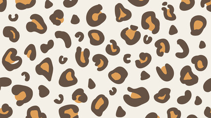 Abstract background. Leopard drawing, simple yellow-brown spots. Vector illustration.
