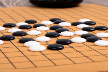 Obraz na płótnie Canvas the game of go, chinese game go