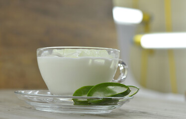 Aloe vera sour yogurt, delicious summer