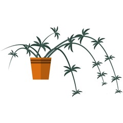 Flower plant in pot vector interior tree illustration