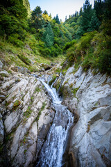 Himalayaln mountain glacial waterfall