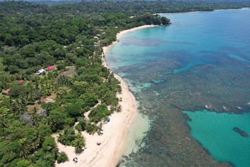 defCaribbean Coast of Limon in Costa Rica -aerial views of Cocles, Punta Uva, Playa Chiquita and Puerto Viejo	ault