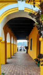 Yyellow Arch with Tiled floor