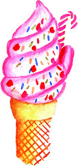 pinkish ice cream