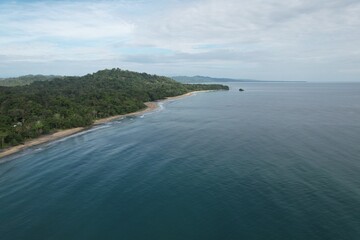 Caribbean Coast of Limon in Costa Rica -aerial views of Cocles, Punta Uva, Playa Chiquita and Puerto Viejo