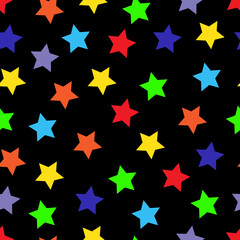 Fototapeta premium Seamless pattern with colorful stars. Vector illustration.