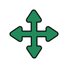 Obraz premium Four way arrow icon in trendy style