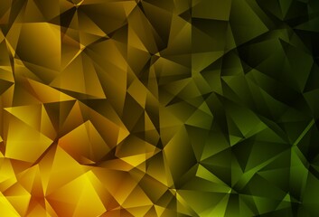 Dark Green, Yellow vector low poly texture.