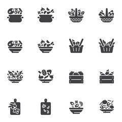 Healthy food vector icons set