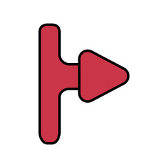 Editable flat design of right arrow