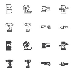 Electric power tools icon set