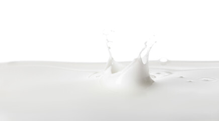 Splashes of tasty milk on white background
