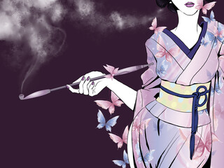 kimono&pipe_butterfly