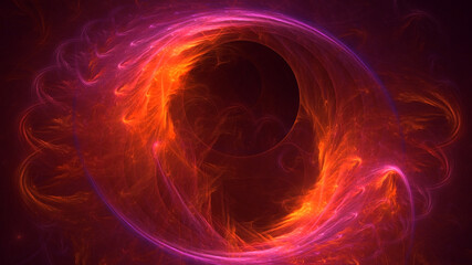 3D rendering abstract multicolor fractal light background