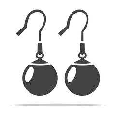 Pearl earrings icon vector isolated