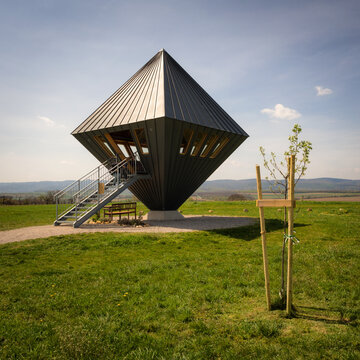 Observation tower oktaeder at sigless Burgenland Austria