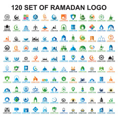set of ramadan logo , set of muslim vector