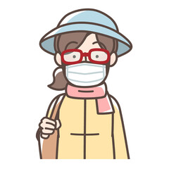 花粉症対策の服装　女性