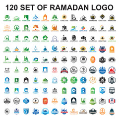 set of ramadan logo , set of muslim vector