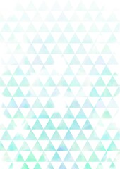 Fototapeta premium 水色の三角形が連なる水彩風イラスト