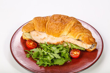 Fresh Croissant with chicken breast