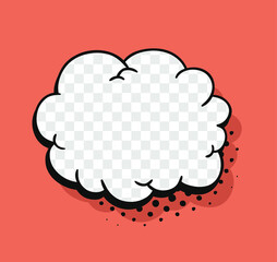 Pop art speech bubble without text and Transparent Background. Cartoon style vector collection of frames. Comic illustration