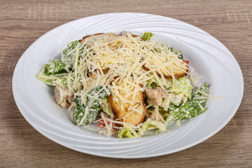 Traditional Caesar salad with chicken