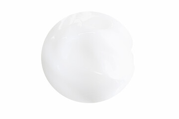 Collection of White Cosmetic Cream Isolated on White Background. Set of Lipstick Smear. Lip Gloss Smudge. Cosmetics BB Makeup Swatche. Drop of Liquid Foundation Stroke. Skin Tone CC Cream Tear Shape
