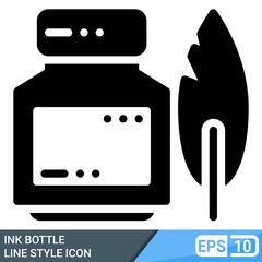 ink bottle icon in solid style. vector illustration isolated on white background. EPS 10