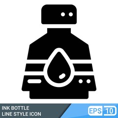 ink bottle icon in solid style. vector illustration isolated on white background. EPS 10